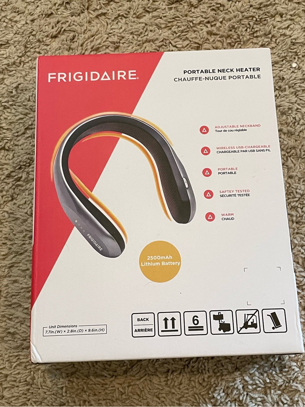 Frigidaire Portable Neck Heater - Gray with Yellow Accent